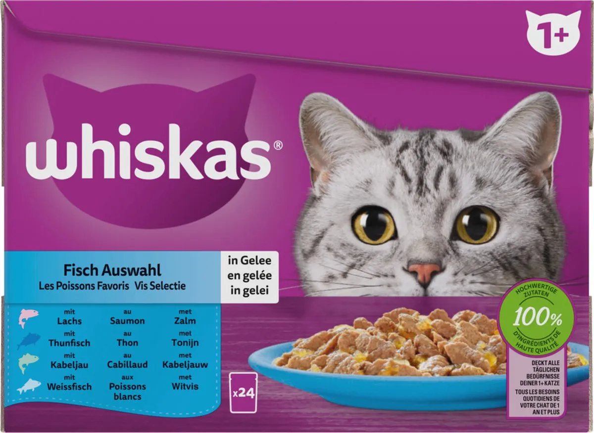 Whiskas 1+ Vis Selectie Multipack - 2x24x85g