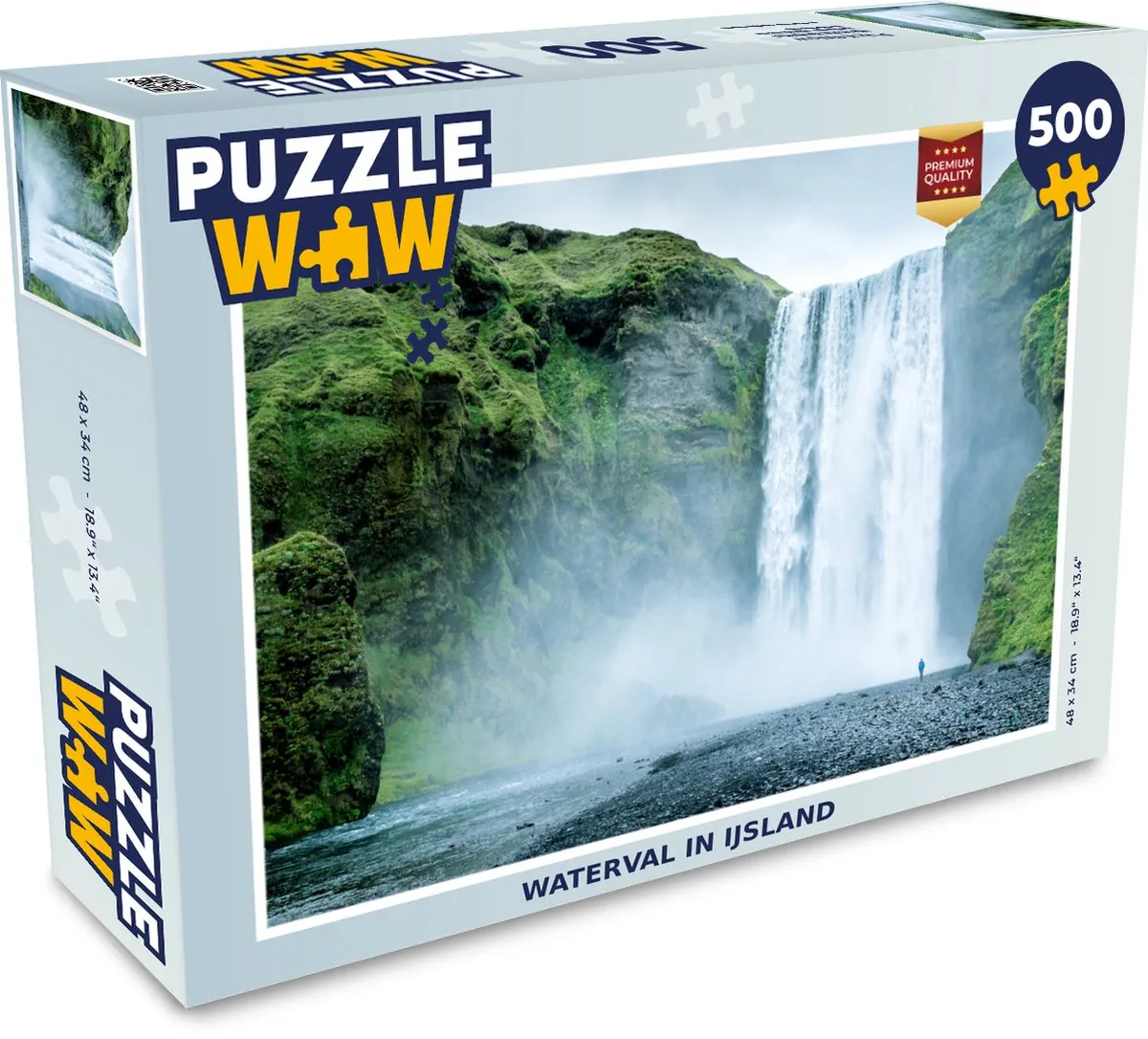 PuzzleWow Waterval IJsland Legpuzzel 500 Stuks