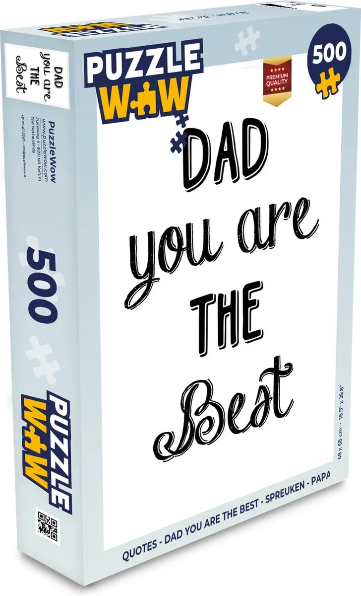 PuzzleWow Quotes Dad you are the best Legpuzzel 500 Stuks