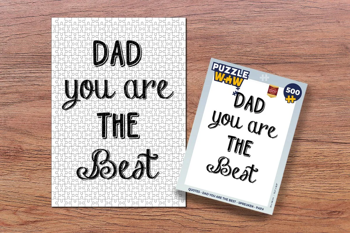 PuzzleWow Quotes Dad you are the best Legpuzzel 500 Stuks - Multicolor