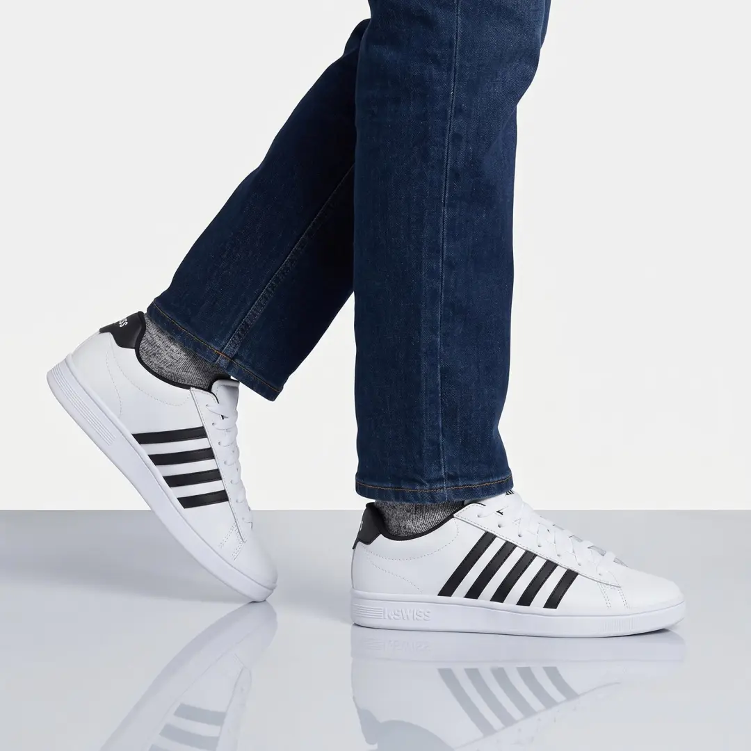 K-Swiss Court Tiebreak II Herentrainers - Wit/Zwart - afbeelding 3 van 6