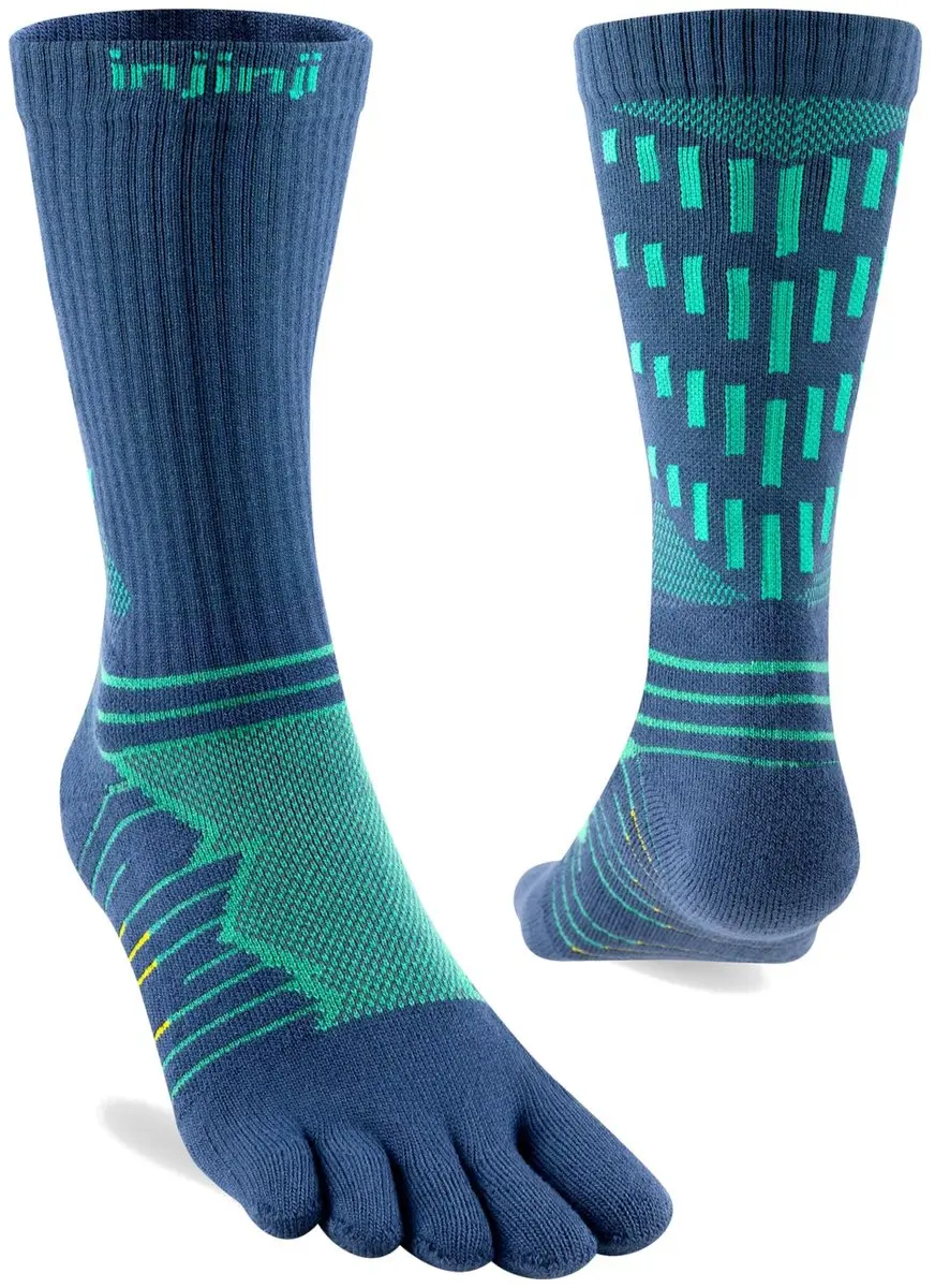 Injinji Ultra Run Crew Sokken 44-47 - Diep blauw/groen - afbeelding 4 van 6