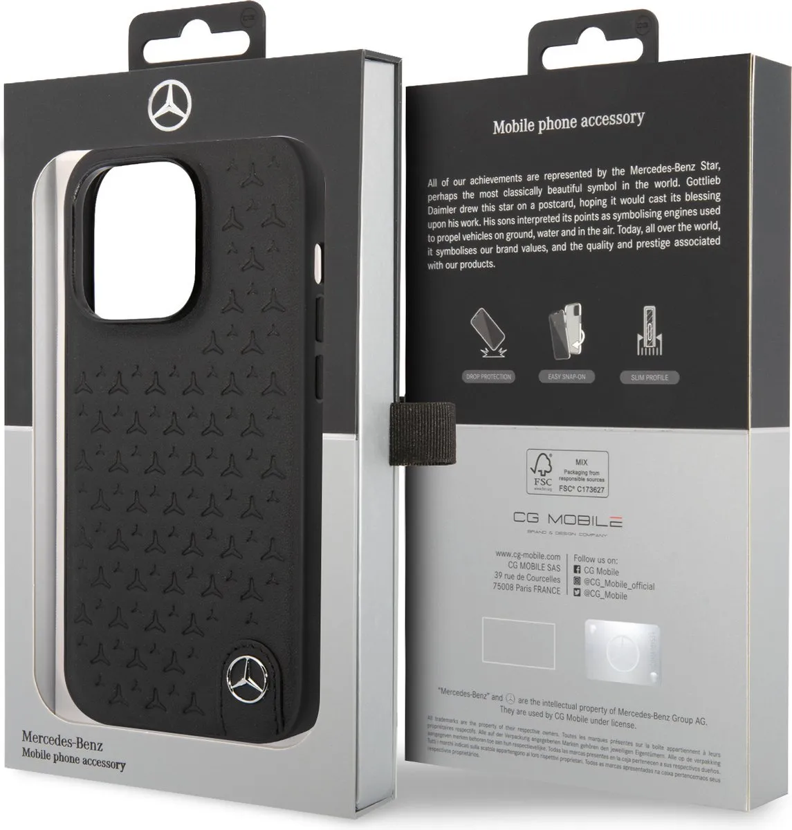 Mercedes-Benz Pu Smartphonehoesje iPhone 14 Pro - Zwart - 3666339081607
