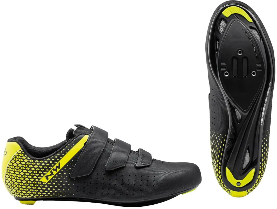 Northwave Core 2 Racefietsschoenen zwart/geel fluo - afbeelding 2 van 2