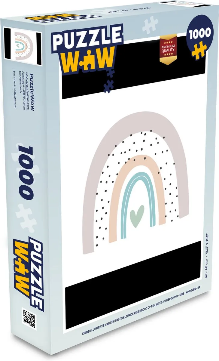 PuzzleWow Regenboog Hart Stippen Legpuzzel 1000 Stuks