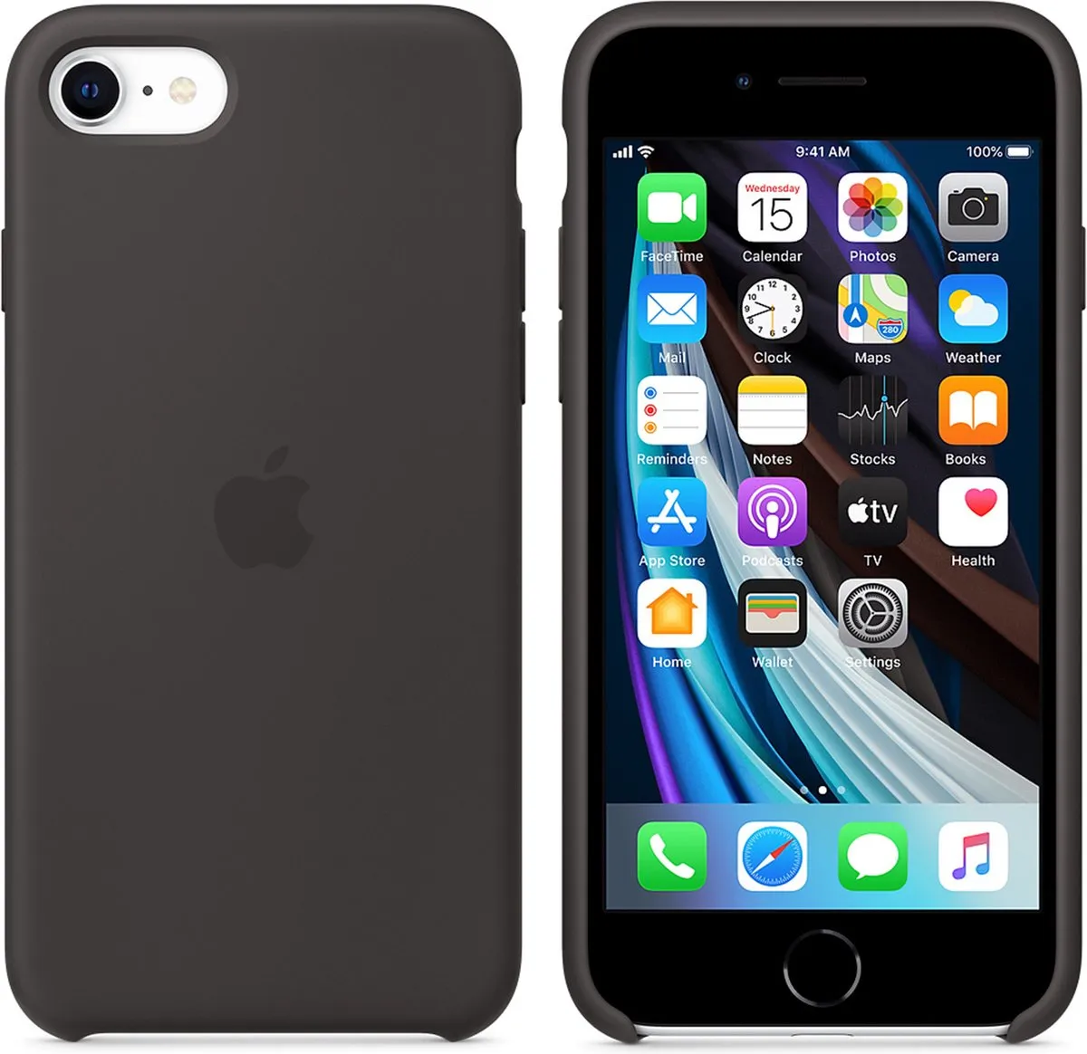Apple Siliconen Hoesje MXYH2ZM/A - iPhone SE (2020/2022) - Zwart