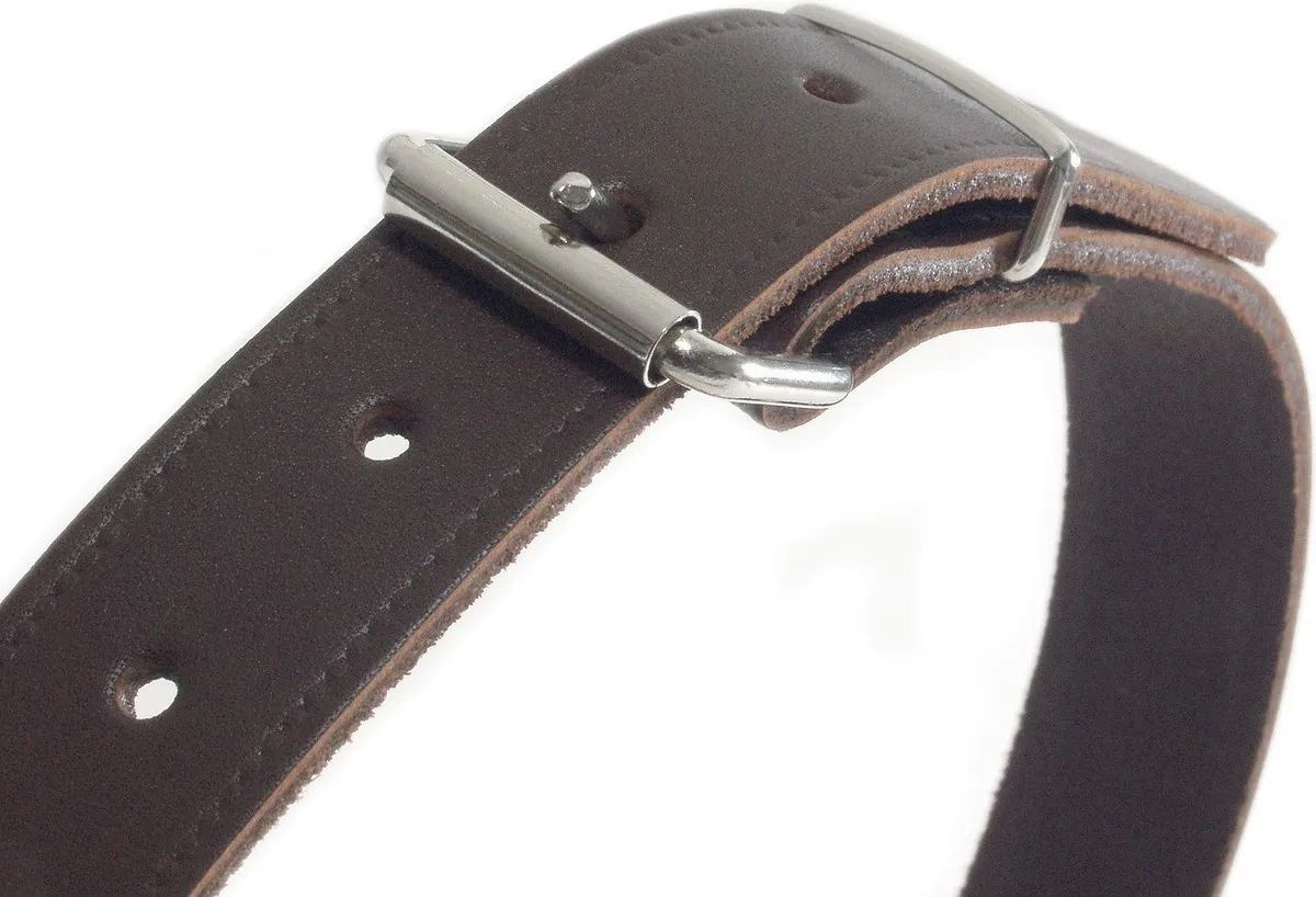 Beeztees Halsband Hond Leer Bruin 27-33cm x 12mm