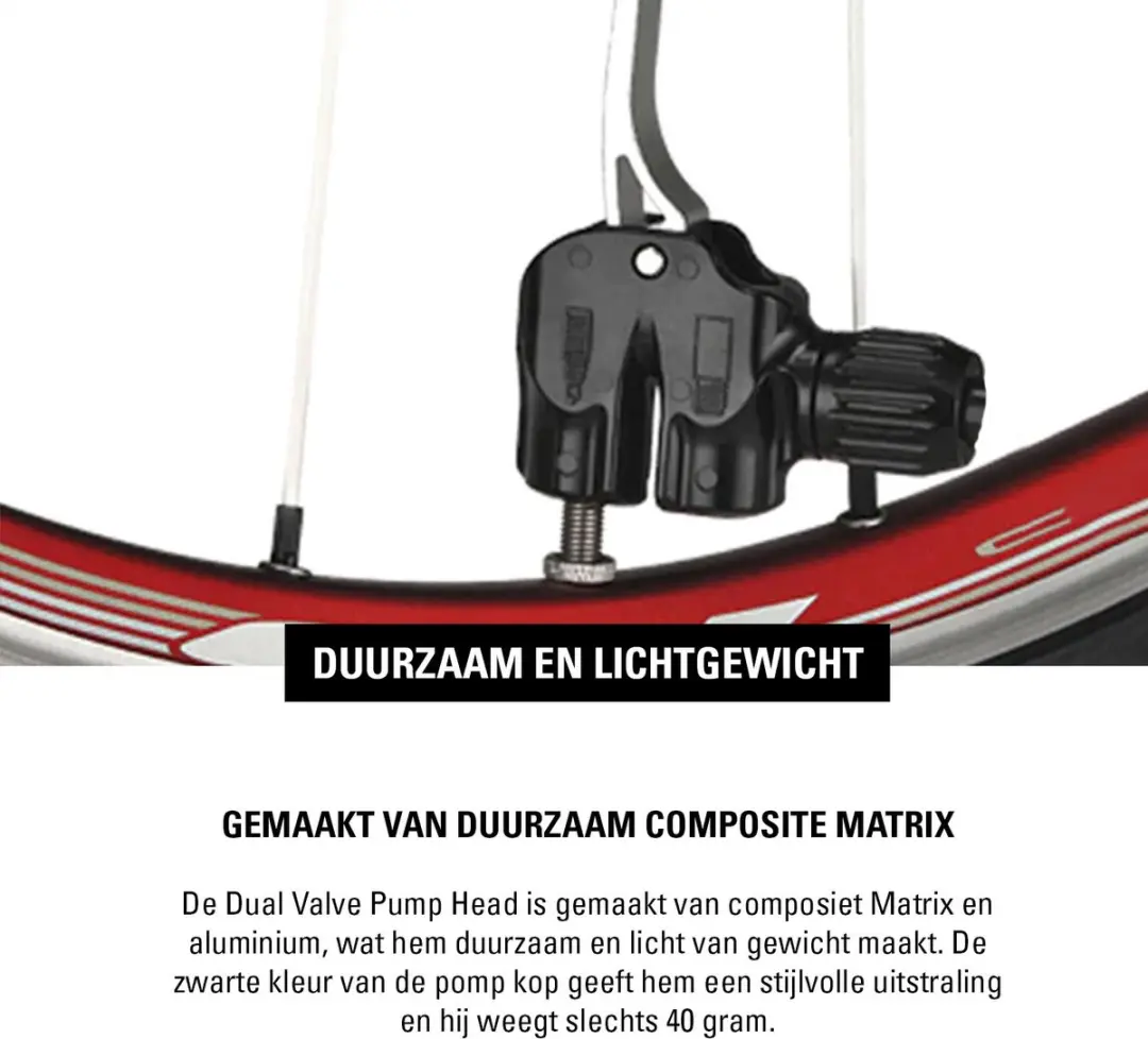 Lezyne DUAL VALVE pompkop - Zwart - afbeelding 5 van 6