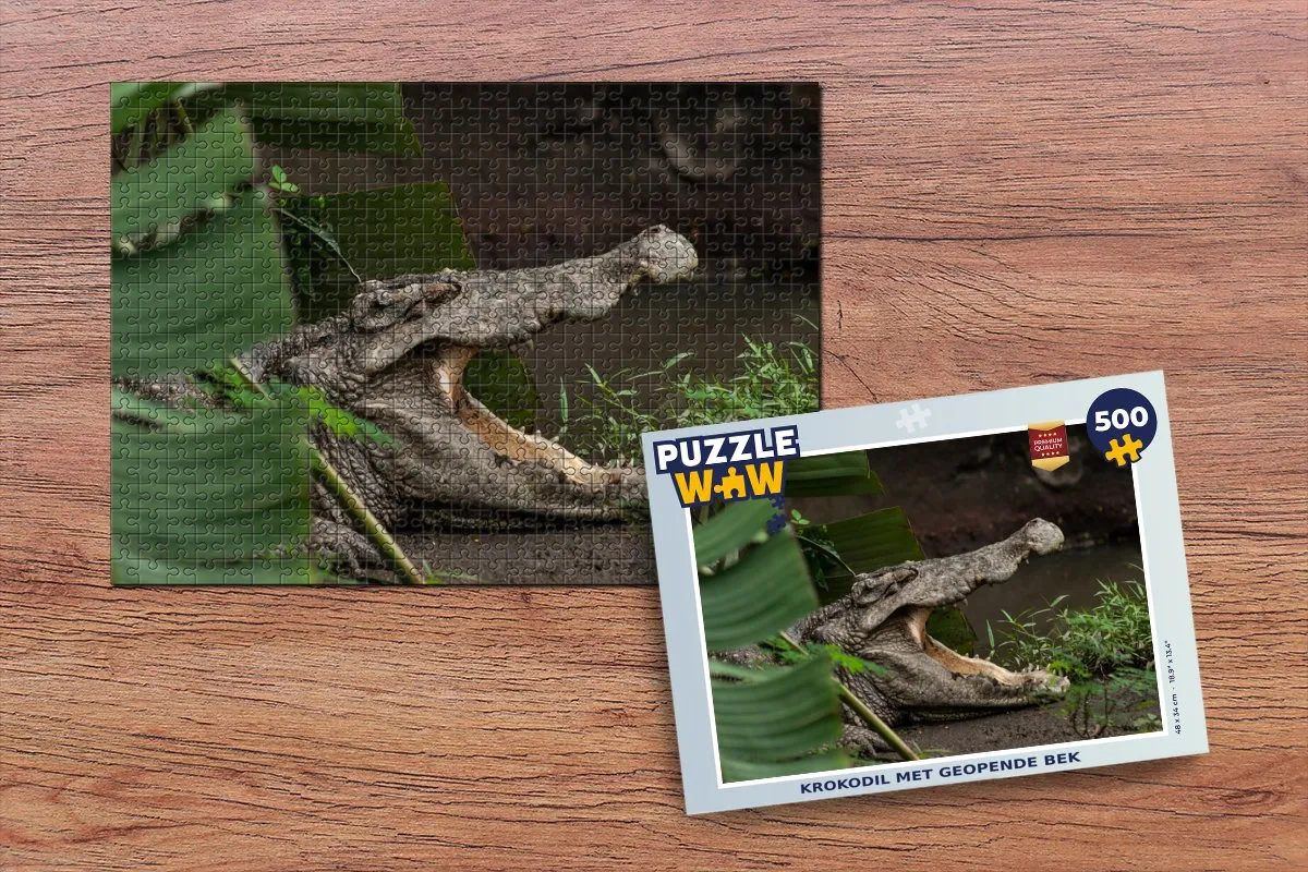 PuzzleWow Krokodil Legpuzzel 500 Stuks - Multicolor