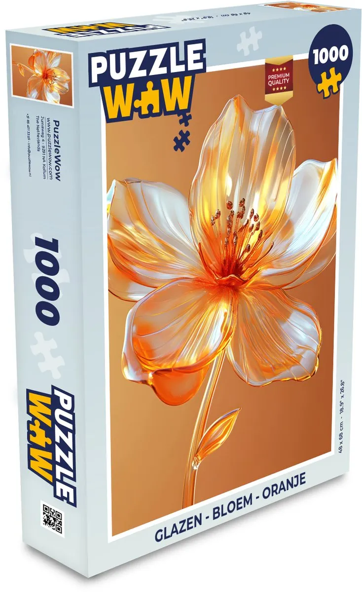 PuzzleWow Legpuzzel Bloem Glazen 1000 Stuks