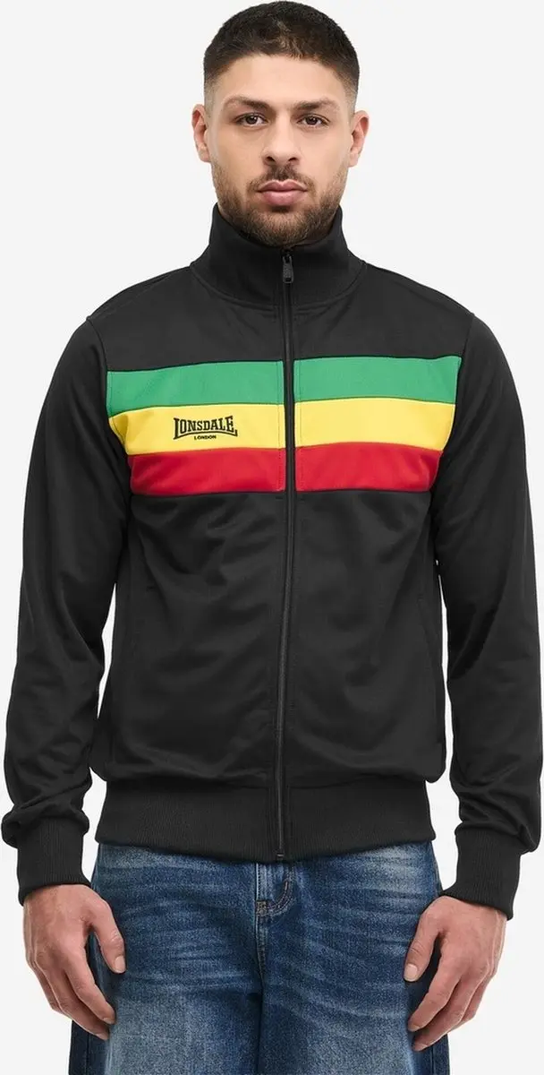 Lonsdale Sounds Three Trainingsjack Black/Rainbow - afbeelding 2 van 3