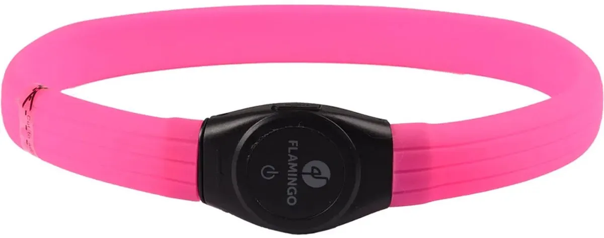 Flamingo Ilona Visio LED Halsband Hond Roze - 35-64cm - USB Oplaadbaar - afbeelding 6 van 6