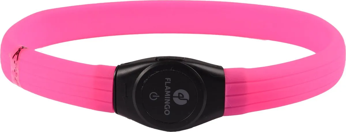 Flamingo Ilona Visio LED Halsband Hond Roze - 35-64cm - USB Oplaadbaar