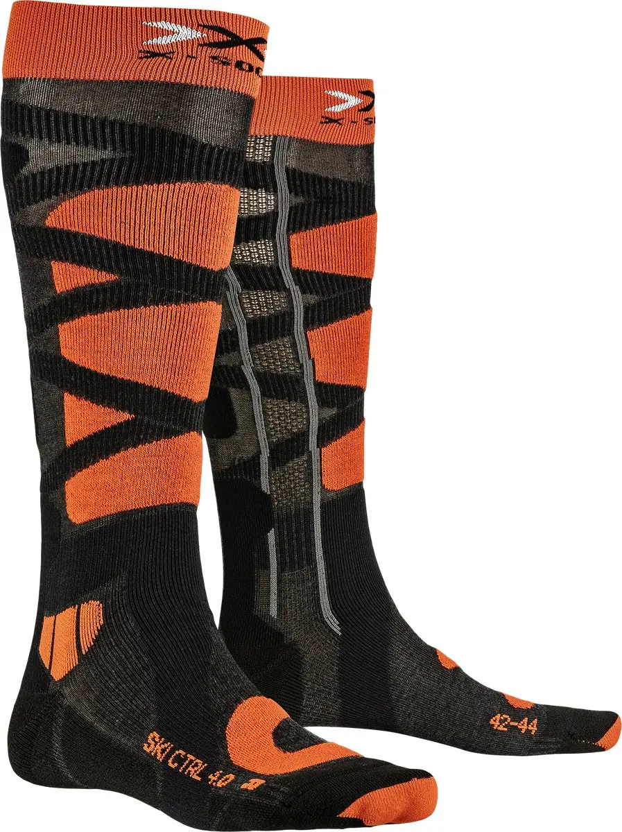 X-Socks Ski Control 4.0 heren skisokken - Anthracite/X-Orange - afbeelding 2 van 3