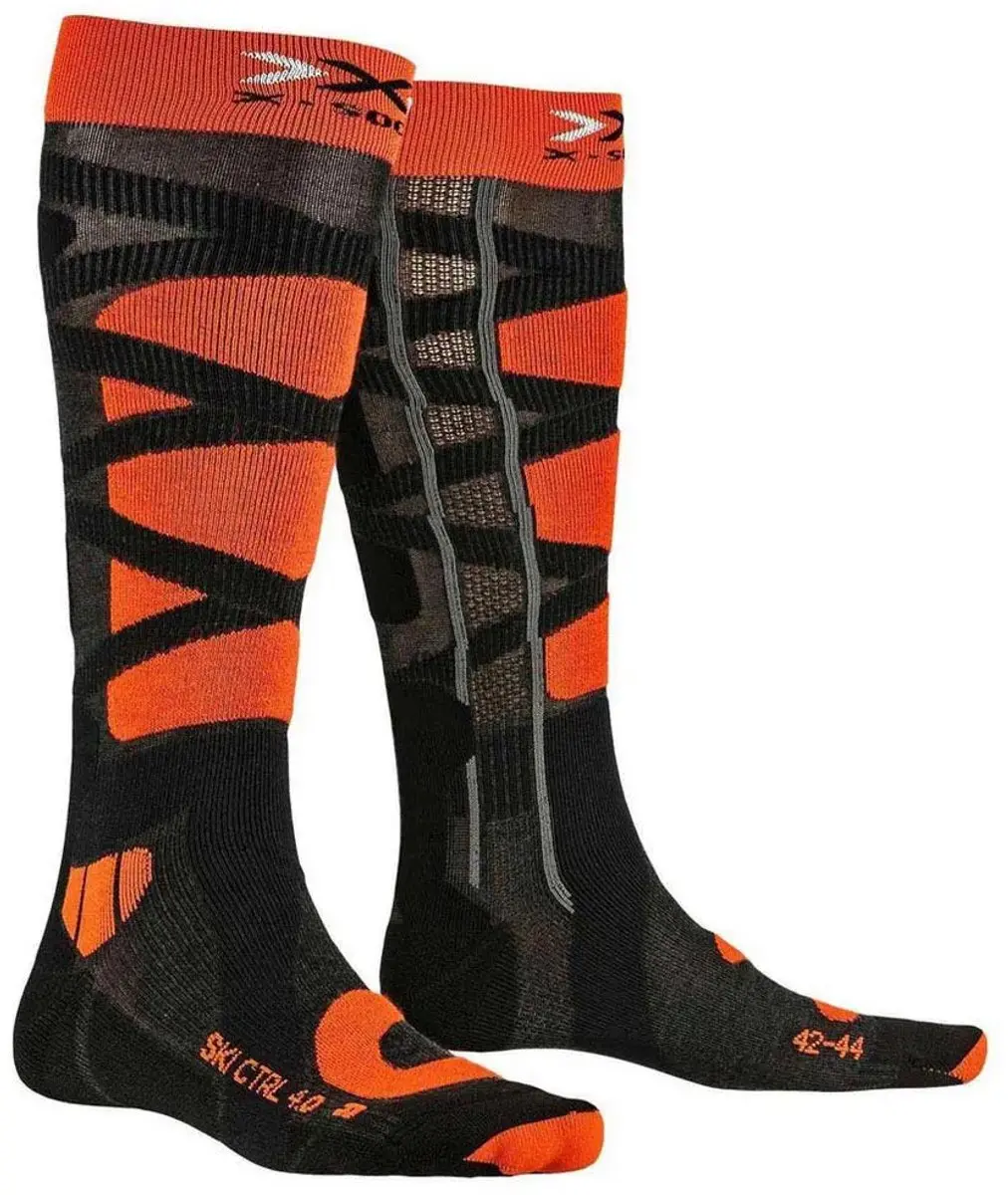 X-Socks Ski Control 4.0 heren skisokken - Anthracite/X-Orange - afbeelding 3 van 3