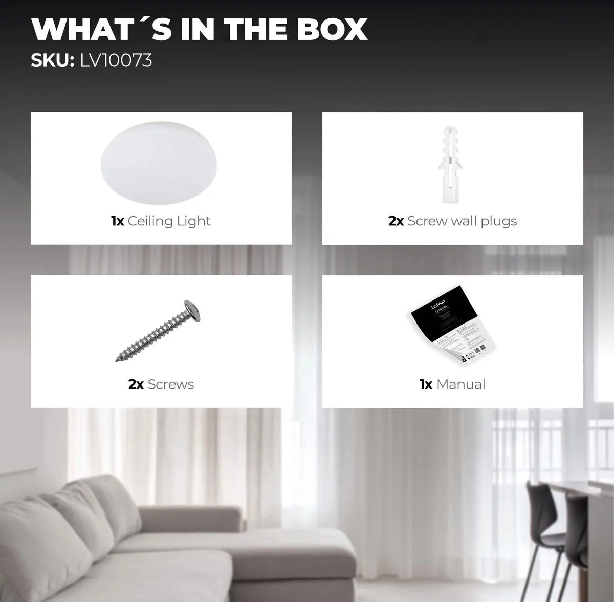 Ledvion LED Plafondlamp Ø33.5cm 18W 3000K - Wit