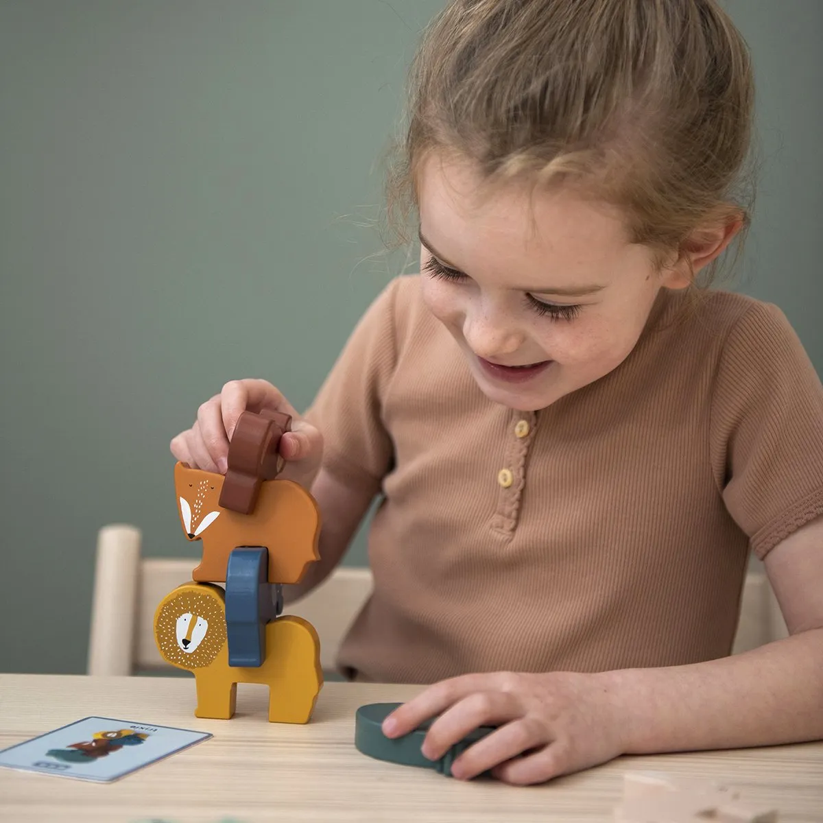 Trixie Houten Stapeldieren 36-804 - 9 Dierenpopjes - Inzichtspel - afbeelding 6 van 6