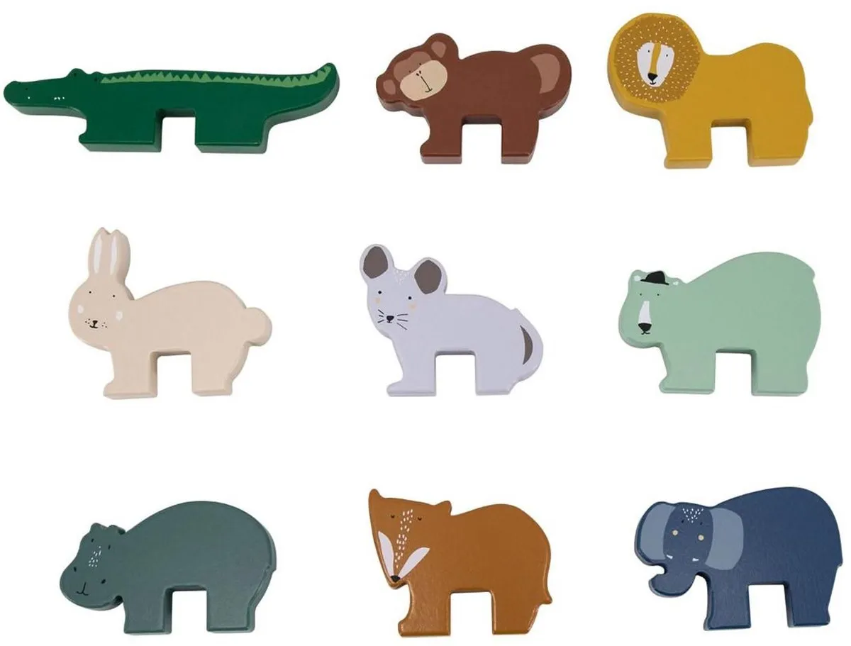 Trixie Houten Stapeldieren 36-804 - 9 Dierenpopjes - Inzichtspel