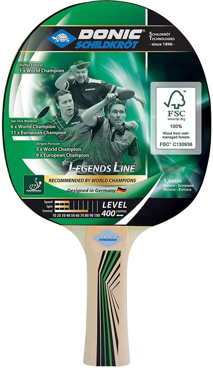 Schildkröt tafeltennisbat Legends 400 FSC voor beginners en recreatie.