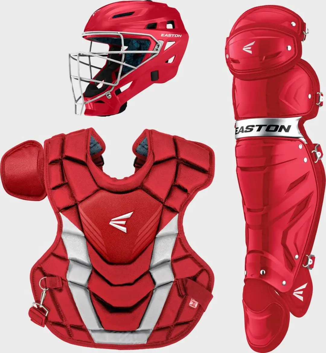 Easton GAMETIME Honkbal Catcher Combo Set Rood Intermediate: Masker + Bodyprotec