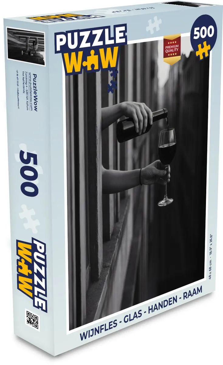 PuzzleWow Wijnfles Legpuzzel 500 Stuks