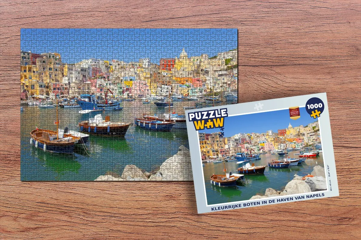 PuzzleWow Boot Huis Zee Italië Legpuzzel 1000 Stuks