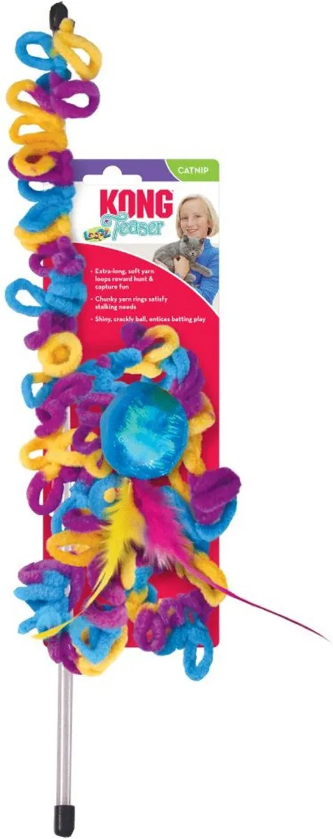 KONG Teaser Loopz Kattenspeelgoed 14cm - Blauw