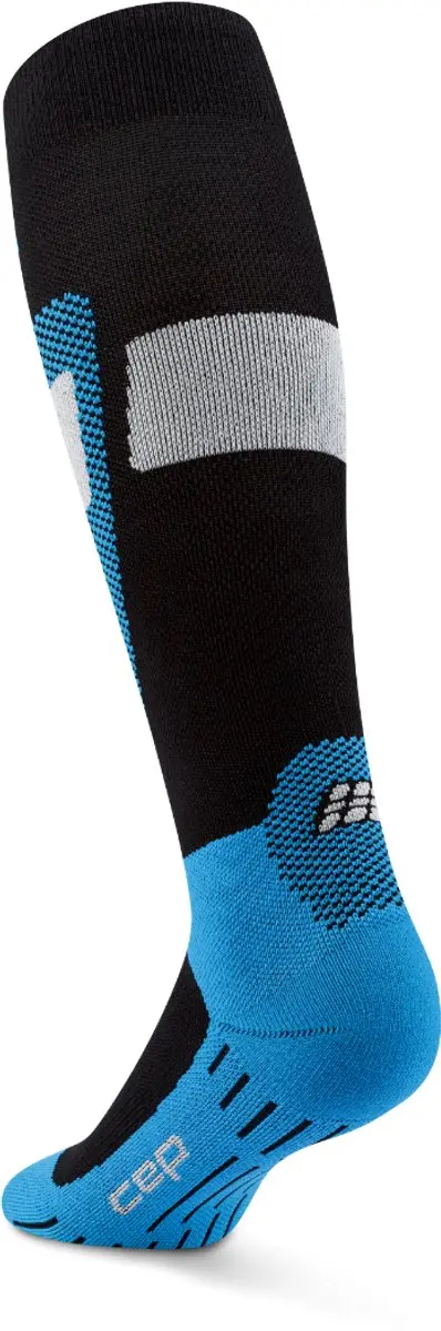 CEP Ski Merino Compressiekousen 3.0 - Zwart/blauw - afbeelding 5 van 6