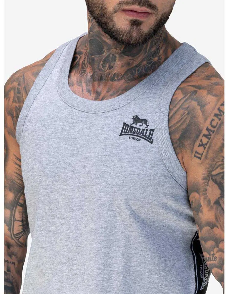 Lonsdale Clousta mouwloos T-shirt M Marl Grey - afbeelding 5 van 6