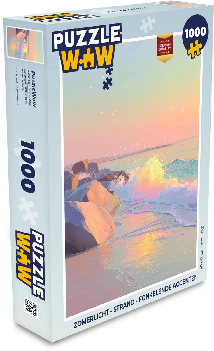 PuzzleWow Strand Legpuzzel 1000 Stuks - Fonkelende accenten
