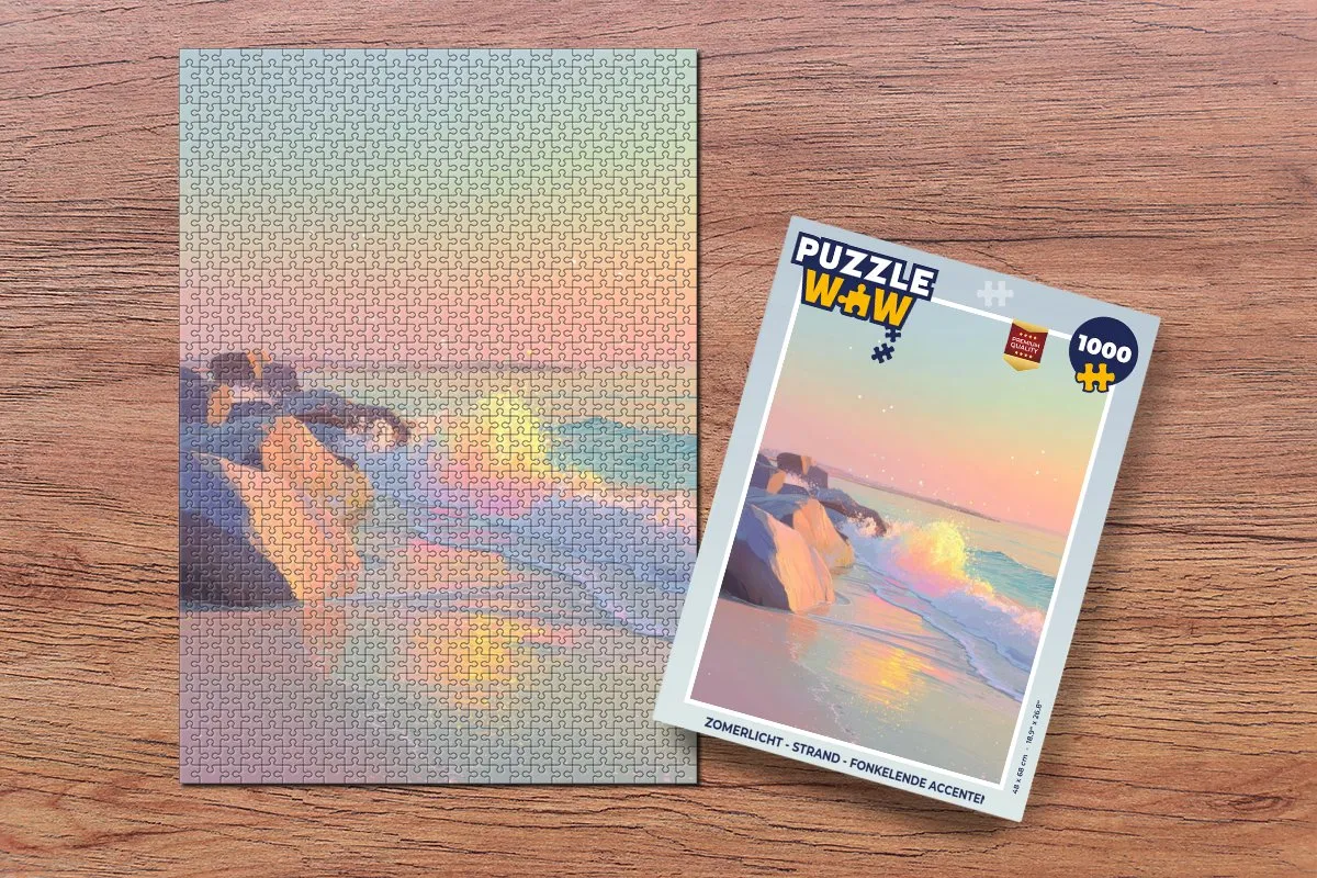 PuzzleWow Strand Legpuzzel 1000 Stuks - Fonkelende accenten