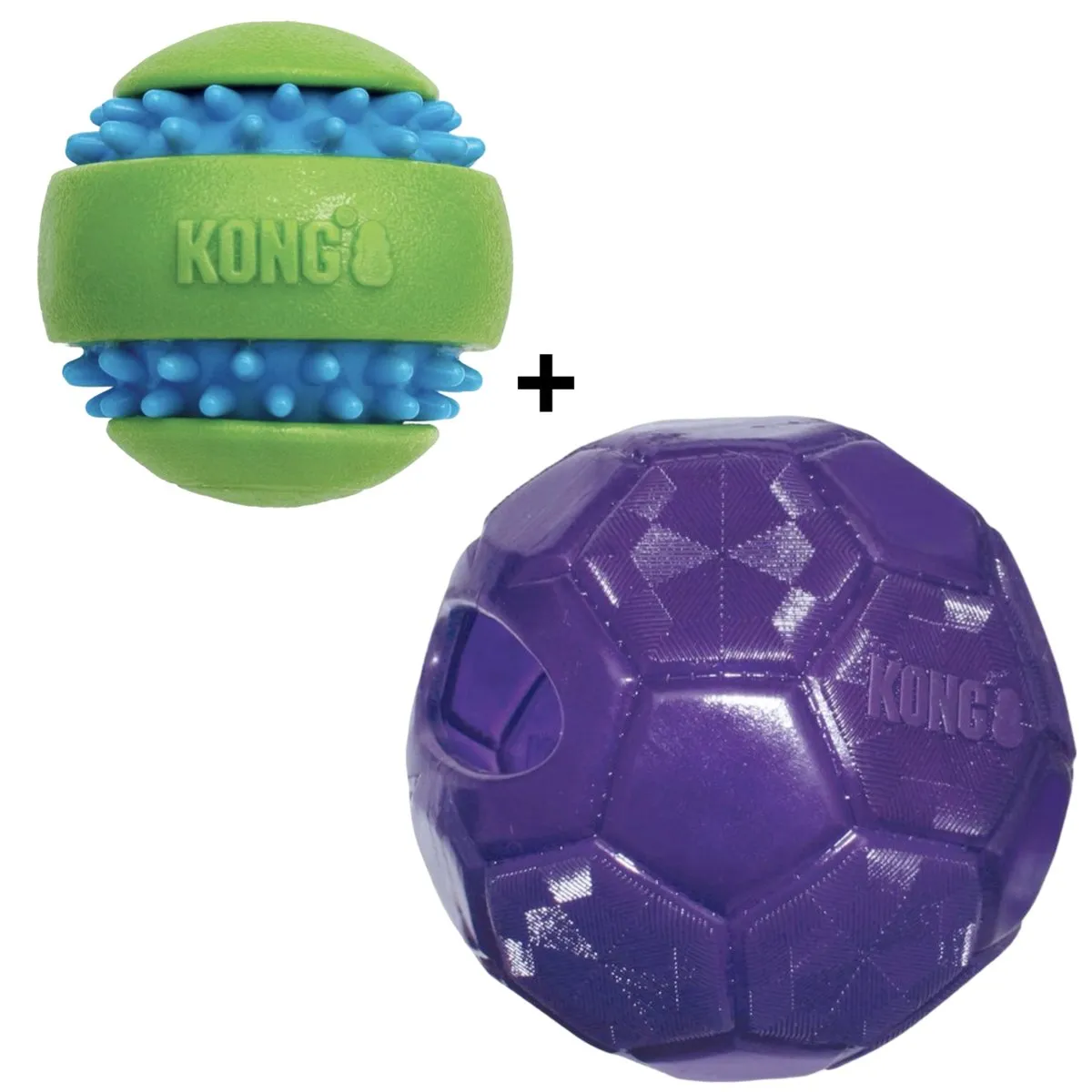 KONG Flexball Paars 15.5cm + Squeezz Goomz Bal