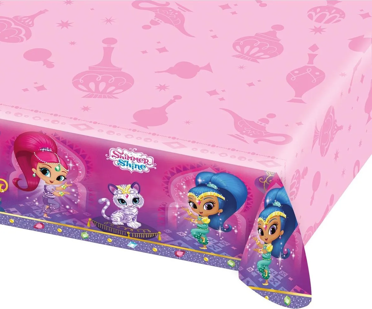 Nickelodeon Shimmer & Shine Tafelkleed 180cm - Roze
