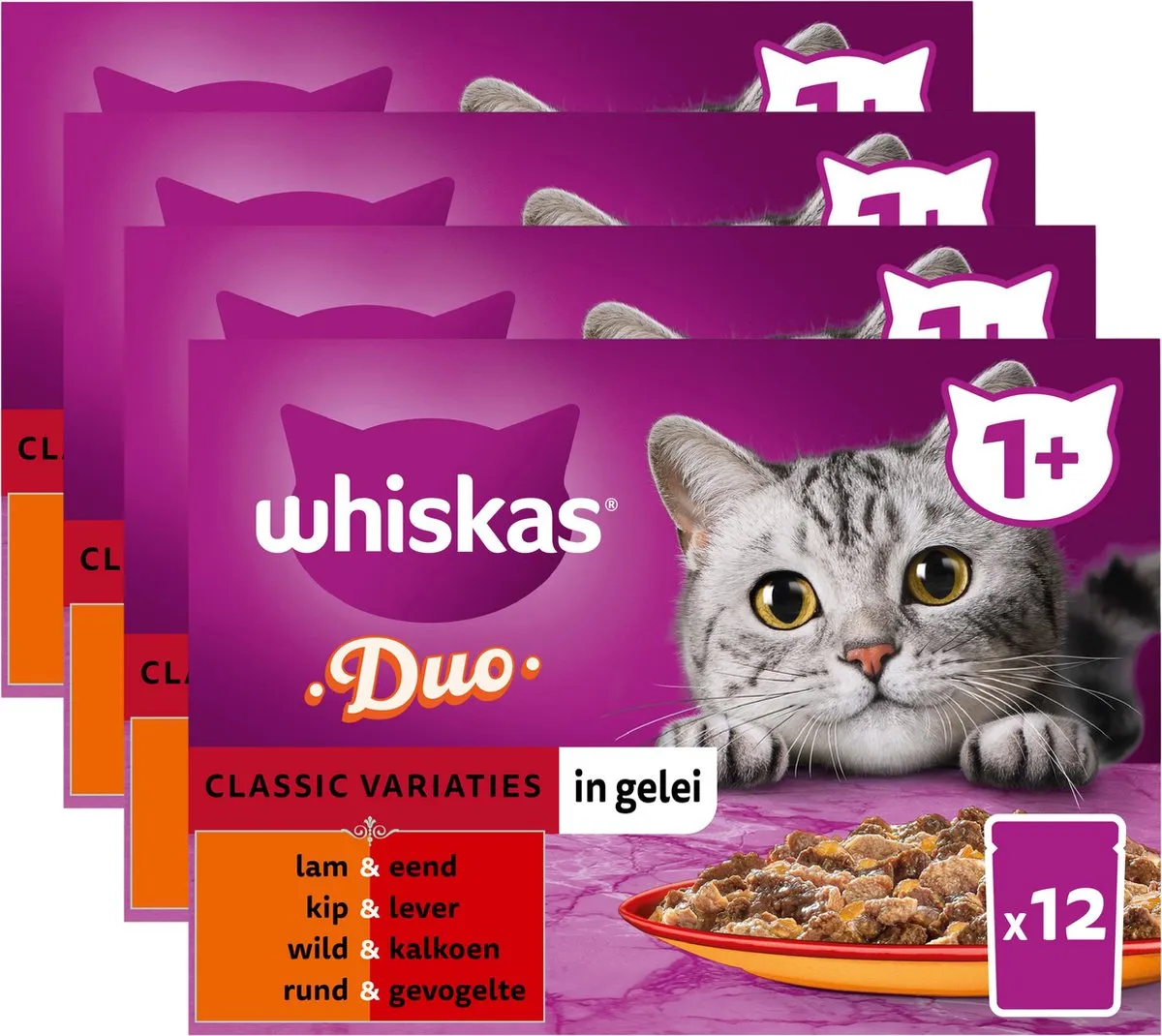 Whiskas Adult Duo Classic Variaties Gelei Kattenvoer - 48x85g