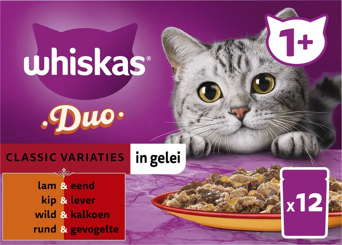 Whiskas Adult Duo Classic Variaties Gelei Kattenvoer - 48x85g