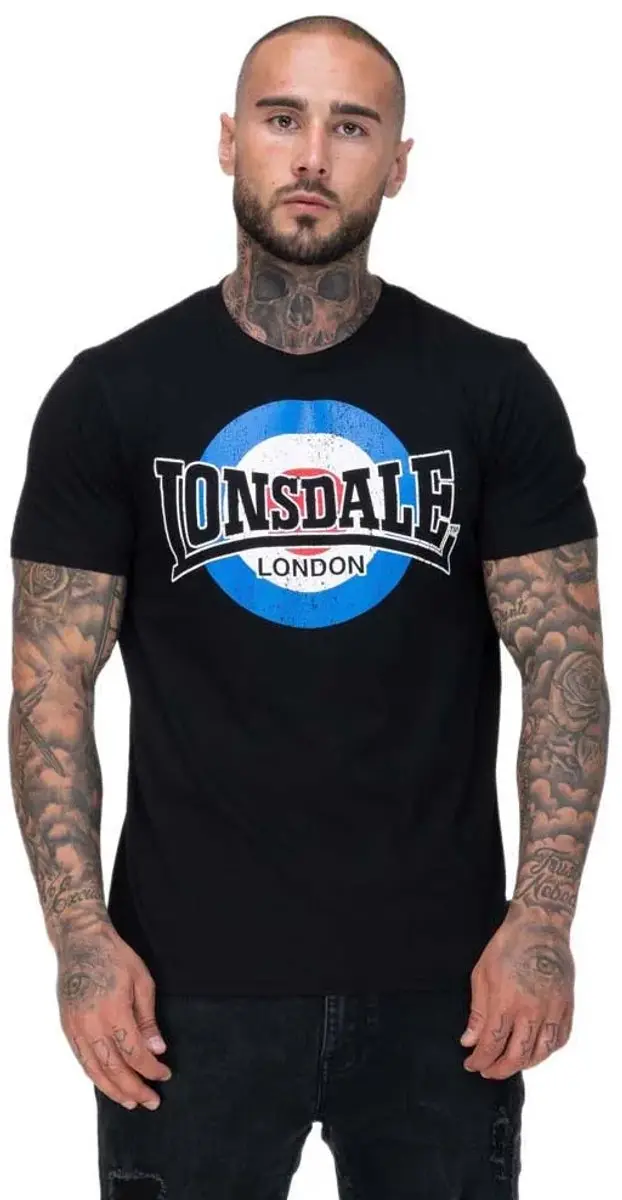 Lonsdale Huyton T-shirt Met Korte Mouwen Zwart 3XL Man