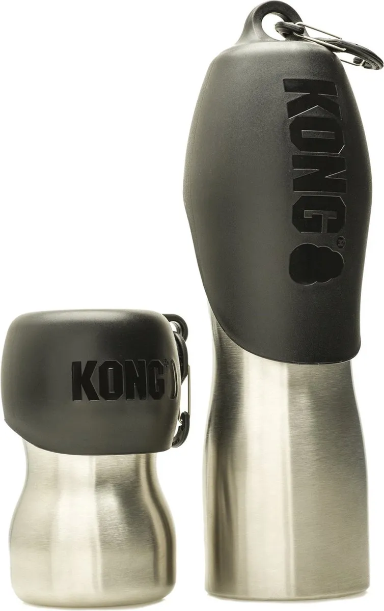 KONG H20 Drinkfles 740ml - RVS - Zwart