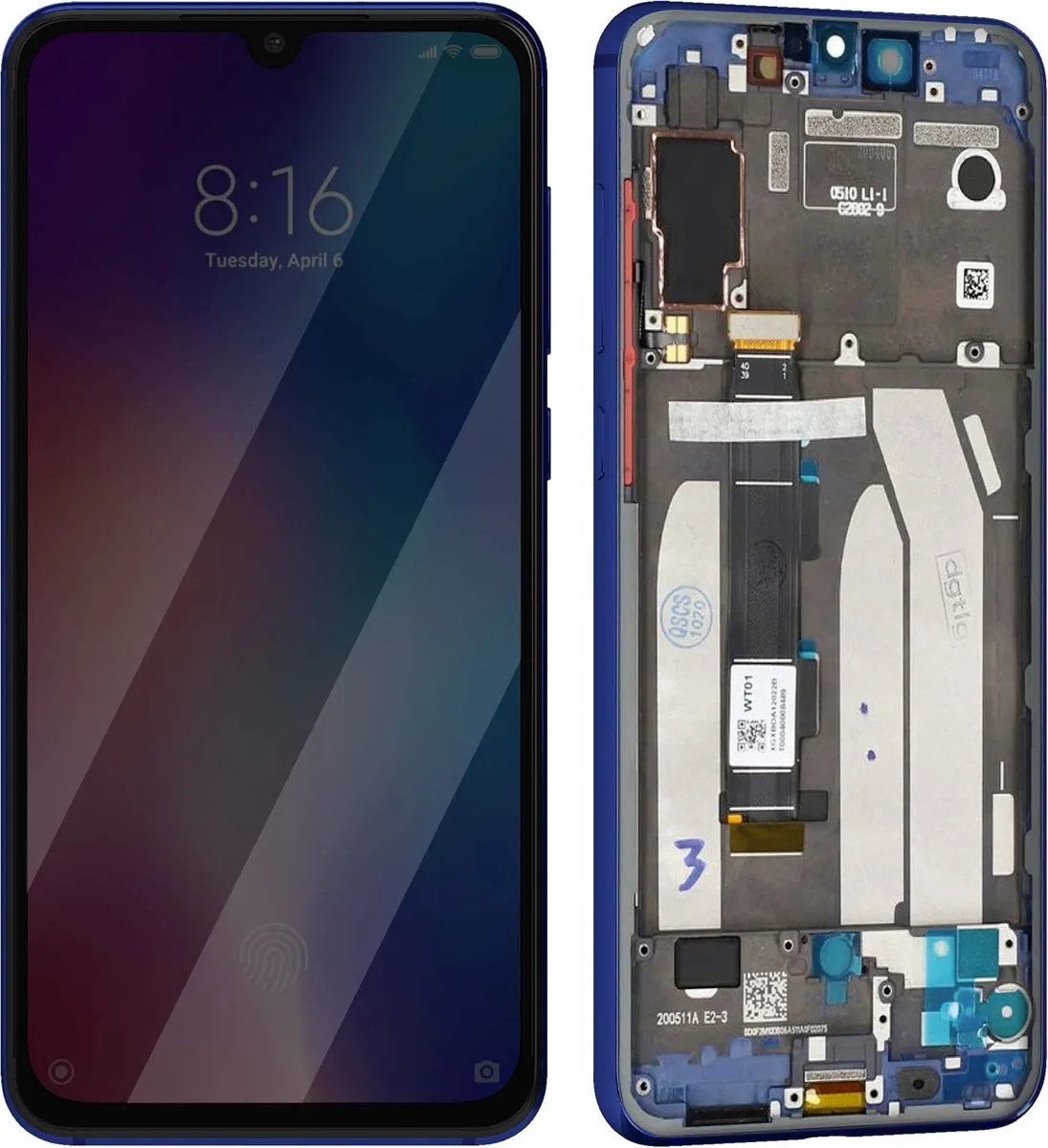 Xiaomi Mi 9 SE Compleet Schermblok Blauw