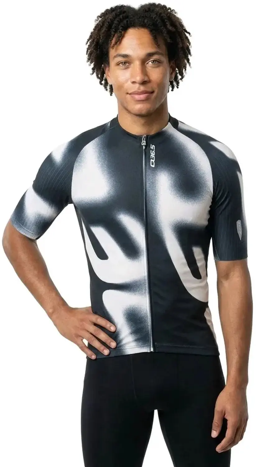 Q36.5 Gregarius Pro Big Logo Korte Mouw Wielertrui Zwart 2XL Man
