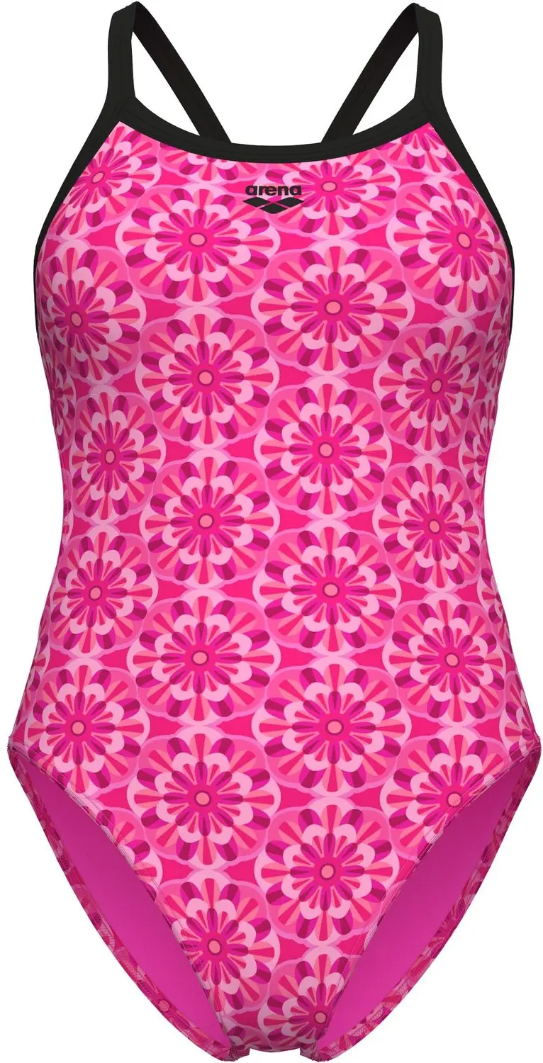 Arena Dames Badpak Floral Challenge Back Roze/Veelkleurig/Zwart