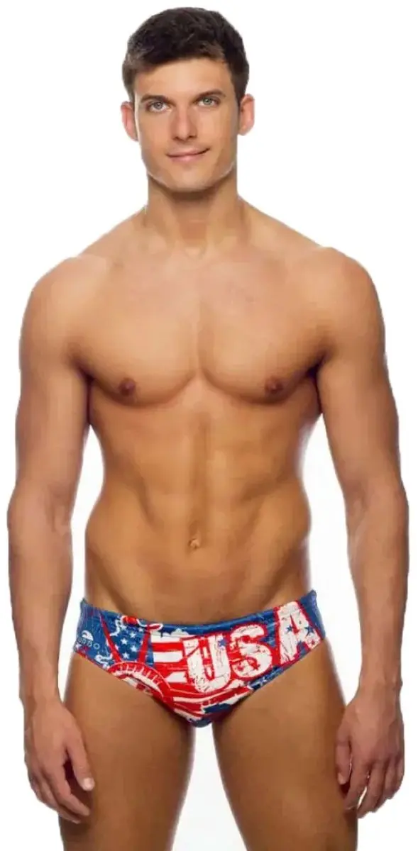 Turbo Usa Vintage Map 2013 Zwemslip Rood,Blauw 5XL Man