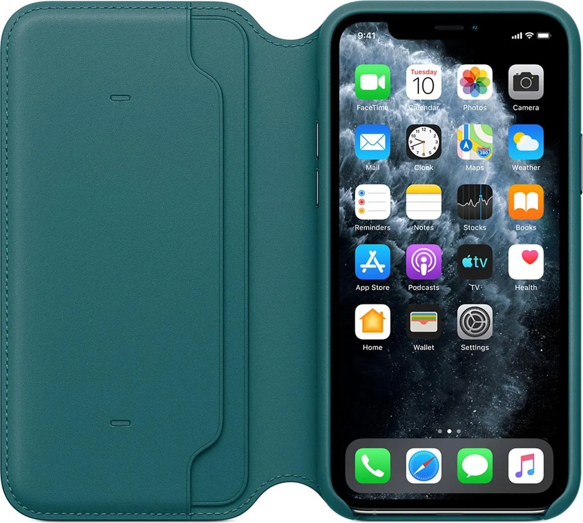 Apple Leren Folio Hoesje iPhone 11 Pro - Peacock