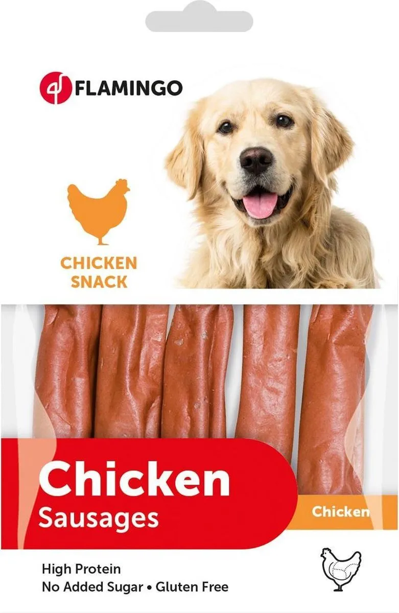 Flamingo Chick'n Sausages Hondensnacks 85g - 5 Stuks