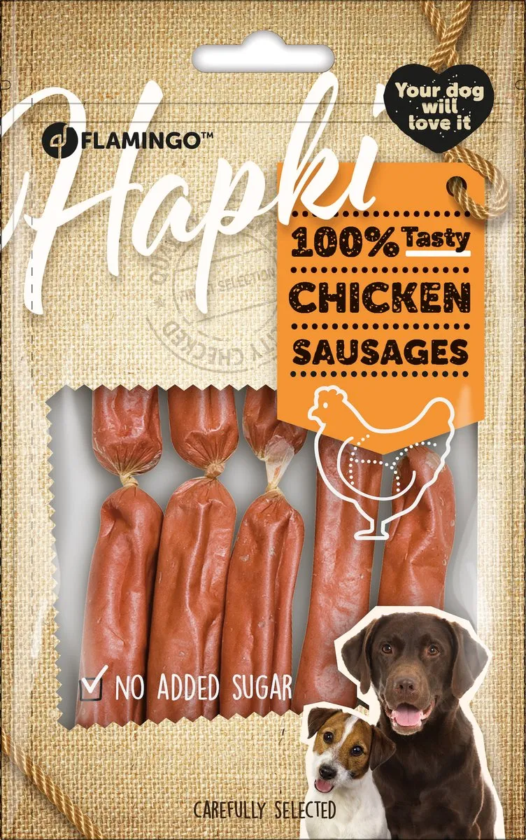 Flamingo Chick'n Sausages Hondensnacks 85g - 5 Stuks