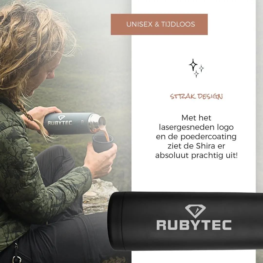 Rubytec Shira Vacuümfles 0,5L Zwart - afbeelding 2 van 6