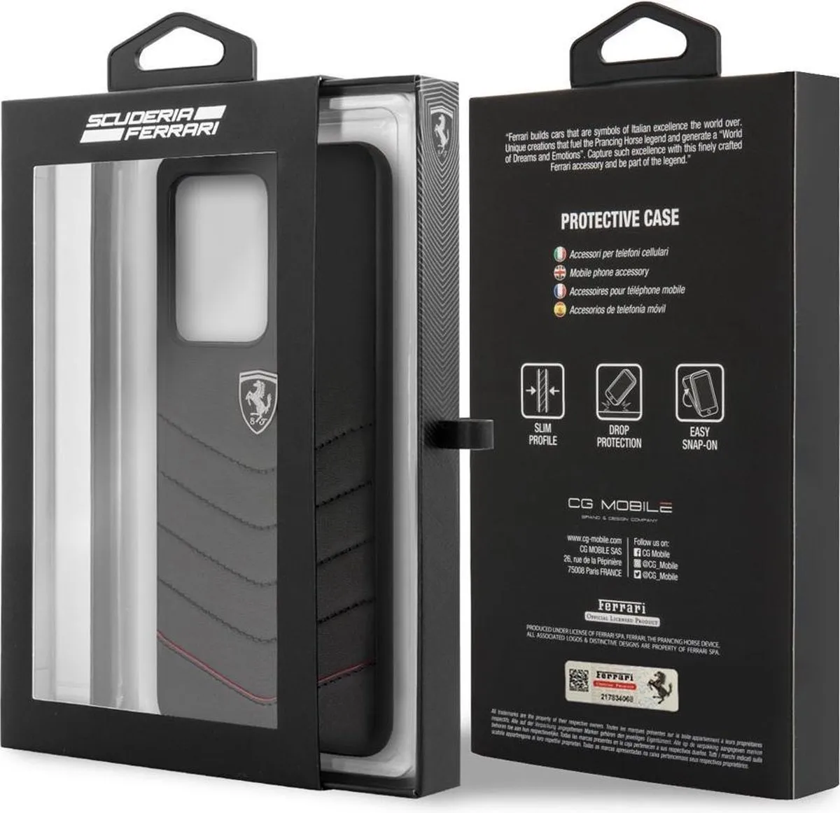 Ferrari Backcase Hoesje Effen Zwart - Samsung Galaxy S20 Ultra