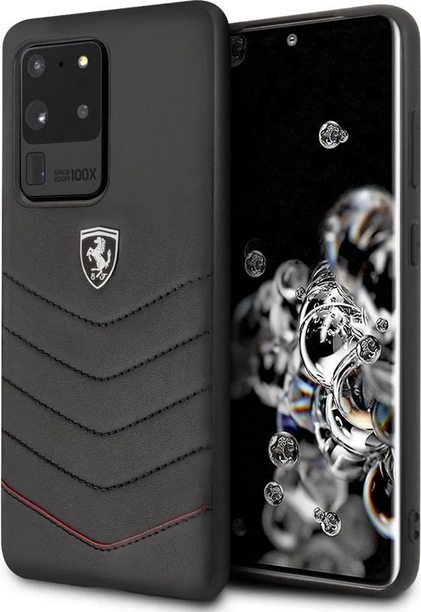 Ferrari Backcase Hoesje Effen Zwart - Samsung Galaxy S20 Ultra