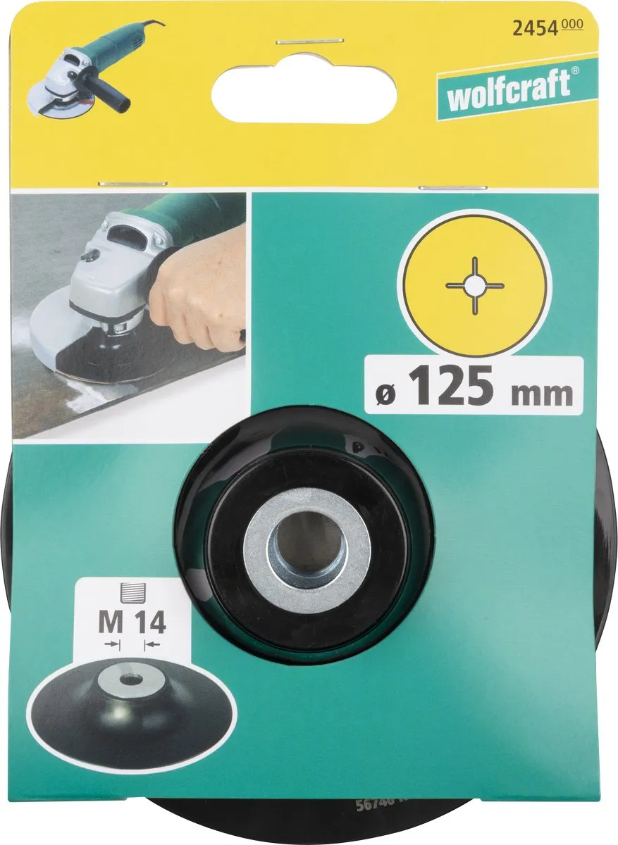 Wolfcraft Steunschijf 125mm Ø voor Haakse Slijper 2454000