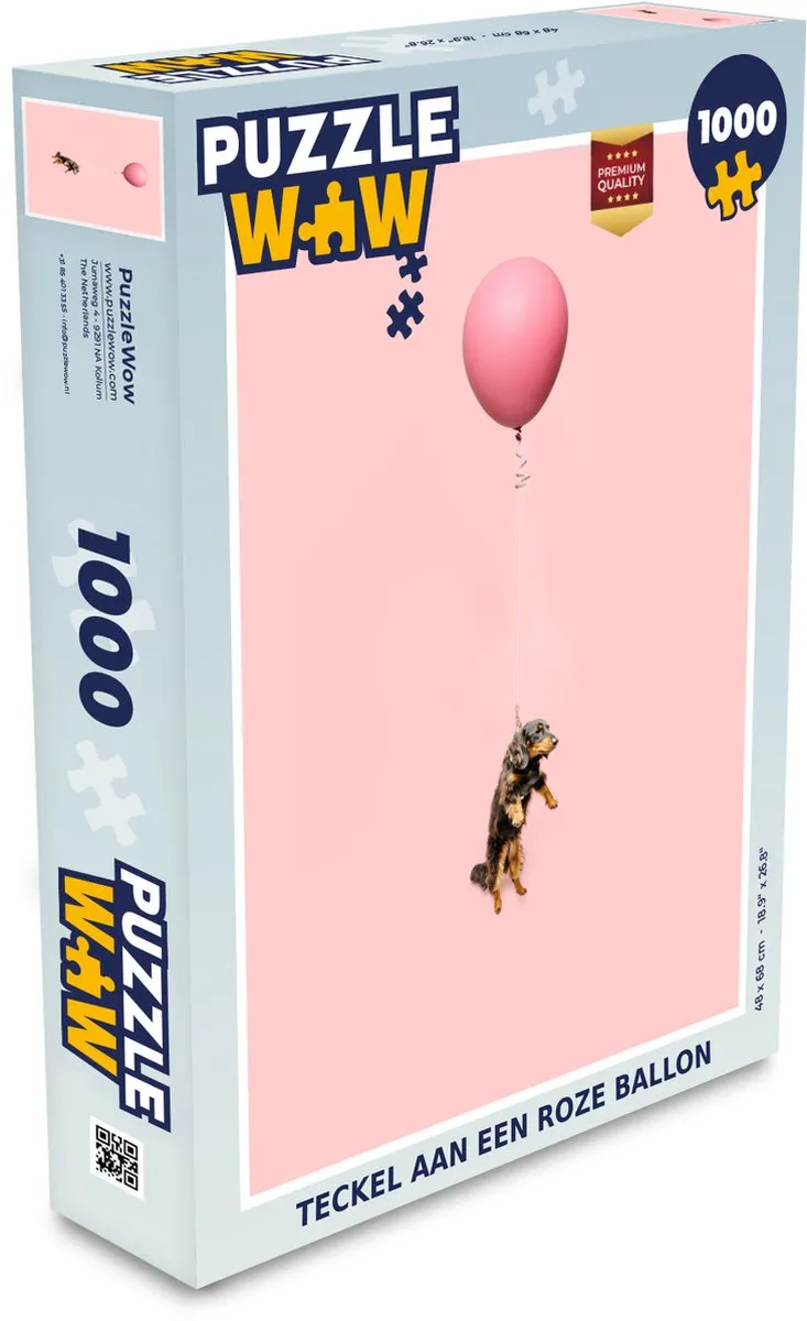 PuzzleWow Teckel Ballon Legpuzzel 1000 Stuks
