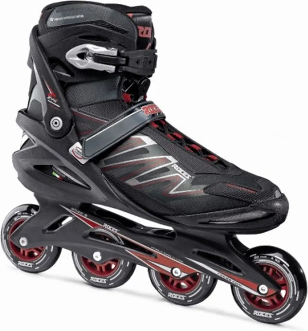 Roces Big Zyx 90 Heren Skeelers – 4x90mm Wielen – Fitness / Speed Inline Skates – Zwart Rood – Maat 51
